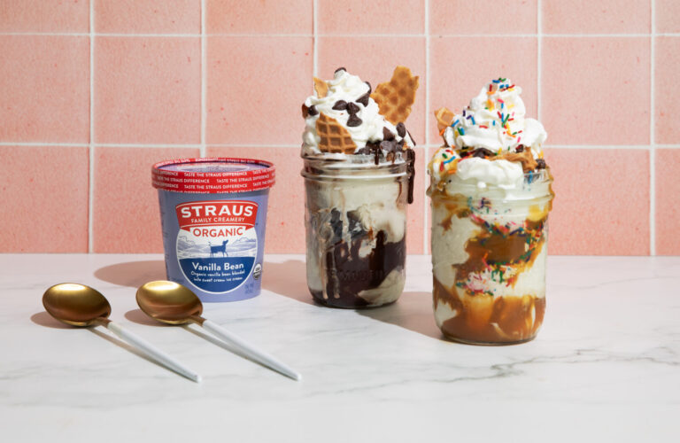 Straus Vanilla Bean Ice Cream Sundae