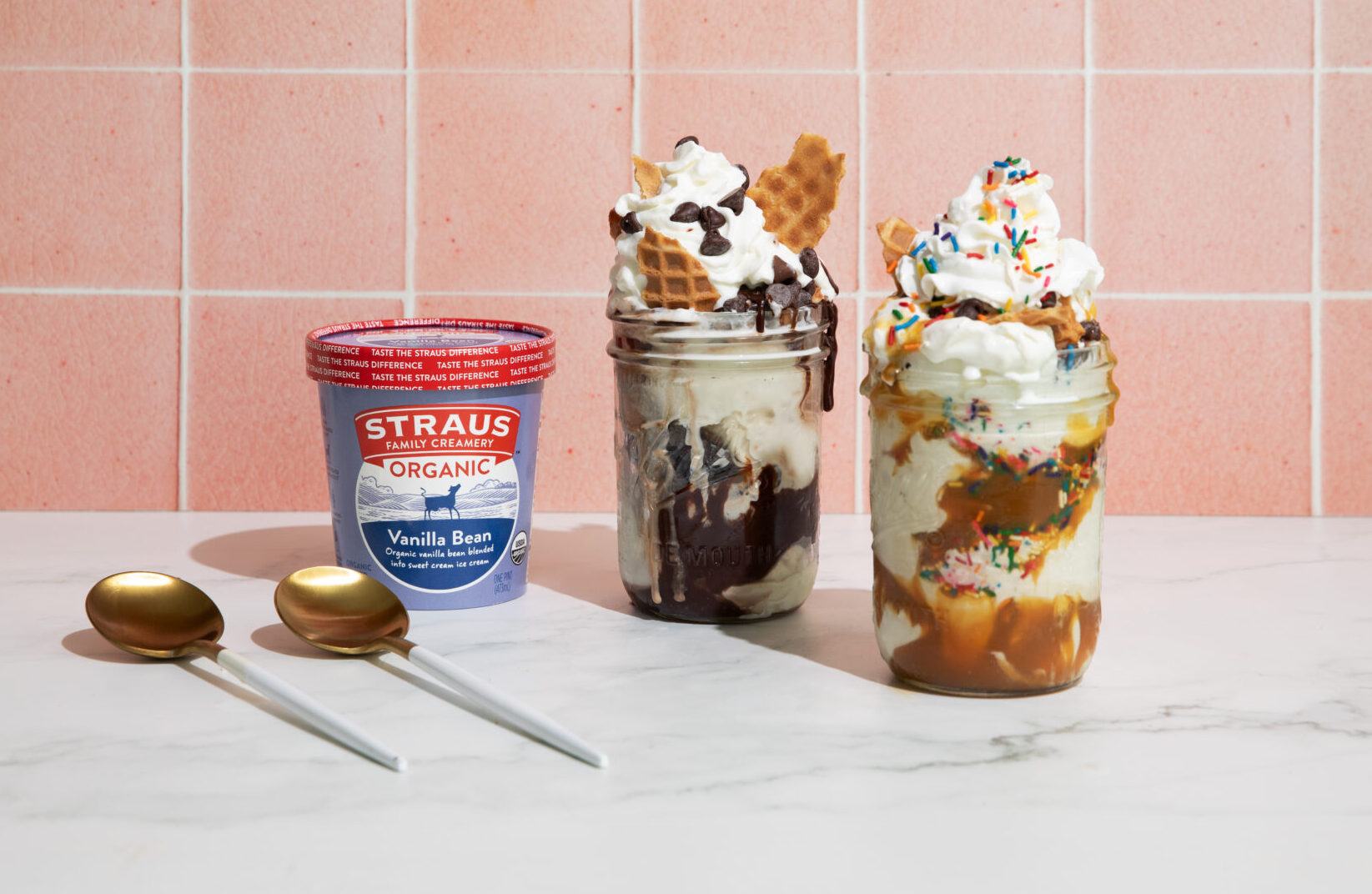 Straus Vanilla Bean Ice Cream Sundae